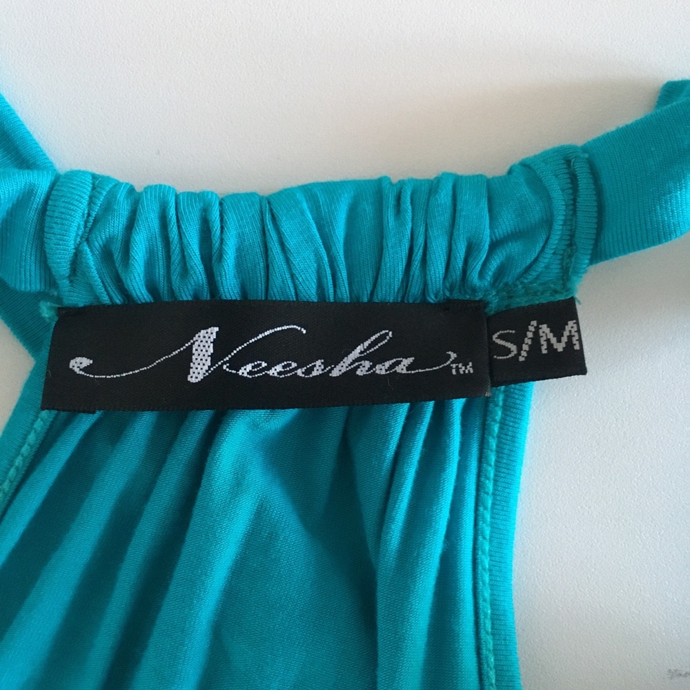 Turquoise Halter-Style Dress - Picture 5 of 6